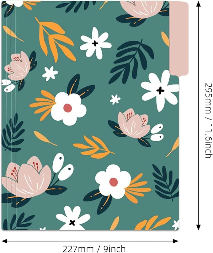 EOOUT 18 Pack Decorative File Folders Floral Folders Cute File Folder, Letter - Image 2