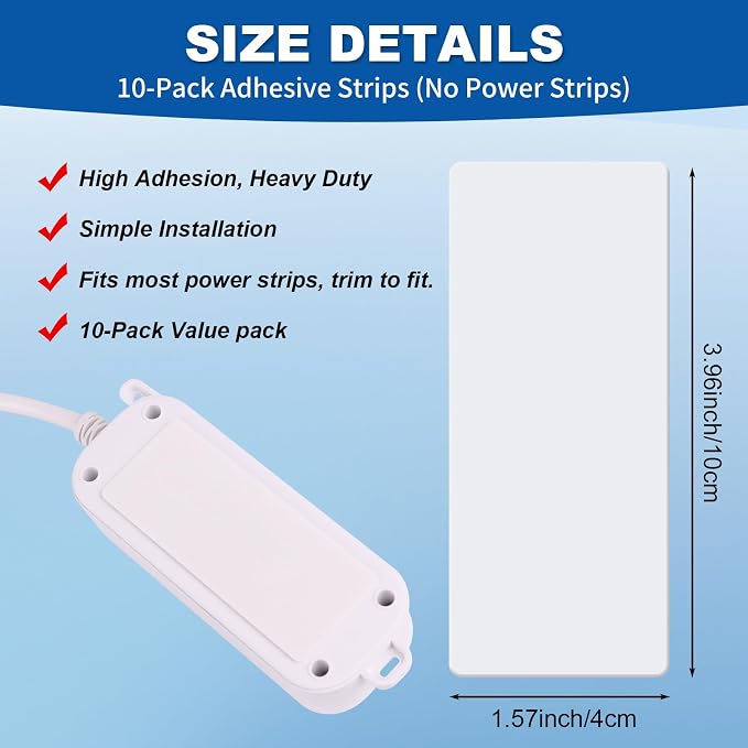10-Pack Self-Adhesive Mounting Strips - Image 2
