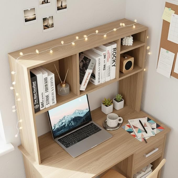Tangkula Desktop Bookshelf, Countertop Storage Hutch - Image 4