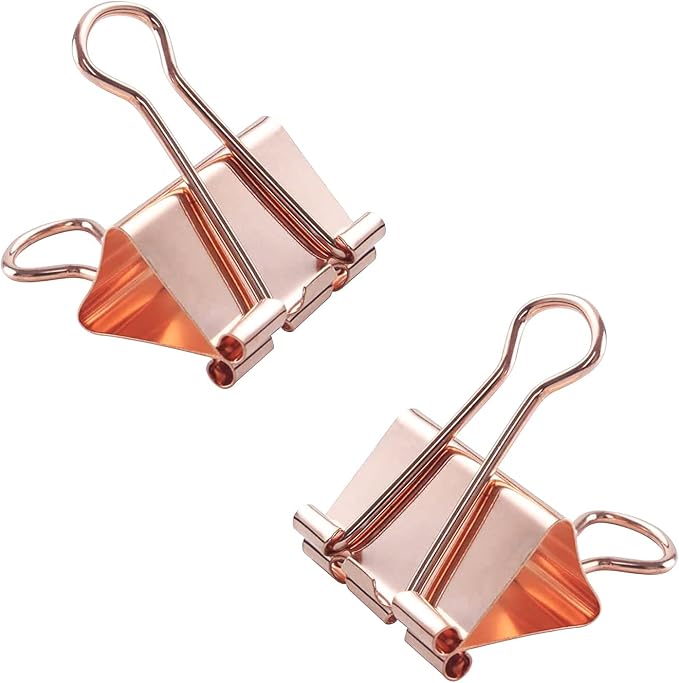 Mini Binder Clips, 120 Pack, 5/8 Inch, Standard 15mm, Rose Gold, Binder Paper - Image 4