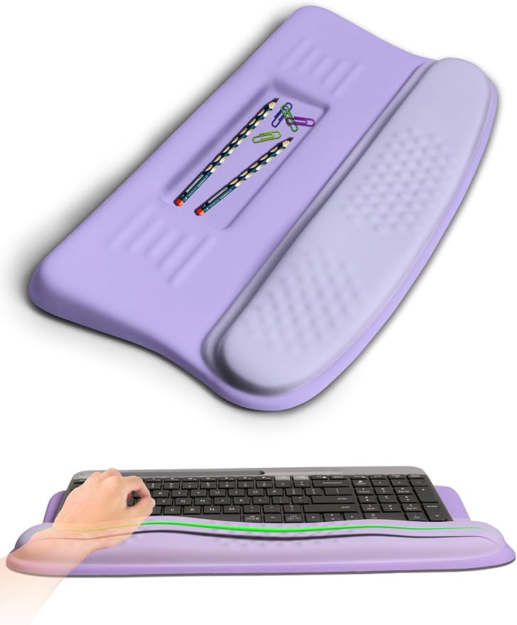 Ergonomic Wave Wrist Rest with Keyboard Stand, Cushioned Palm Rest, Comfortable by KUOSGM