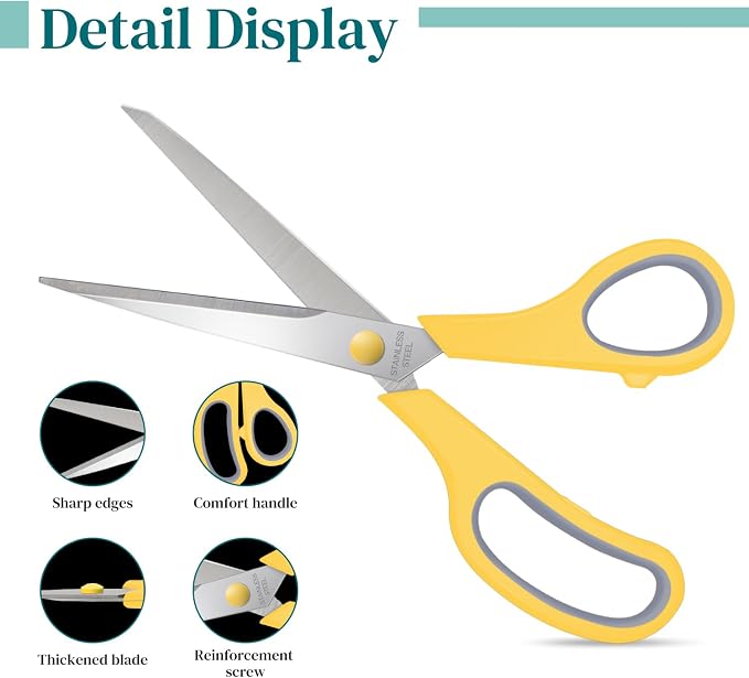 6 Packs Sewing Craft Scissors Bulk, Stainless Steel Shears - Image 3
