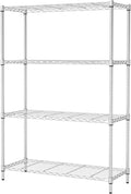 BestOffice | 4-Tier Wire Storage Shelves | 36x14x54 | Chrome | by BestOffice
