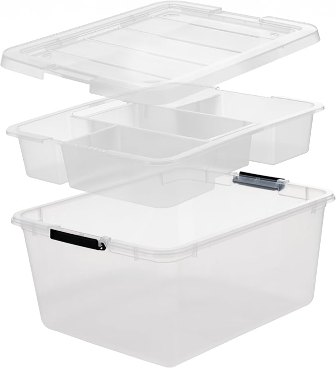 IRIS USA 6-Pack Clip Box with Latching Lids, 18 Quart Craft Storage Bins - Image 6