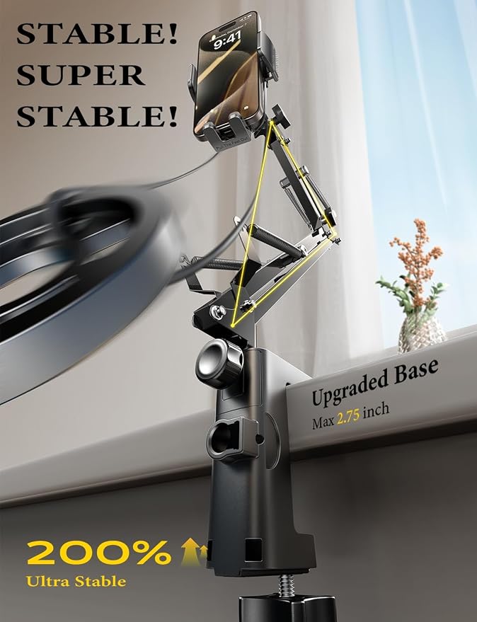 LISEN Gooseneck Phone Holder for Bed Desk Cell Phone Stand for Desk Bed Gaming - Image 5