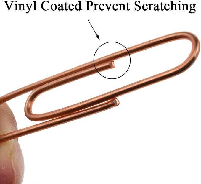 HAHIYO Paper Clips Large 2 inches Length Rose Gold Paperclips Vinyl Coated - Image 3