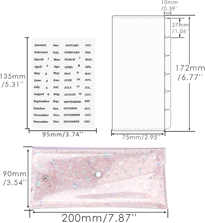 NatSumeBasics 6-Tab Pink Cash Envelope Stuffing Wallet - Image 3