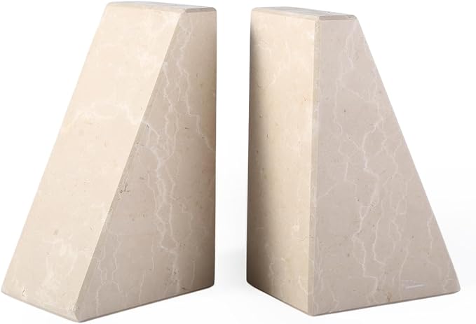 Marble Bookends for Heavy Books, Decorative Book Ends for Shelves, Durable and by Karibiber