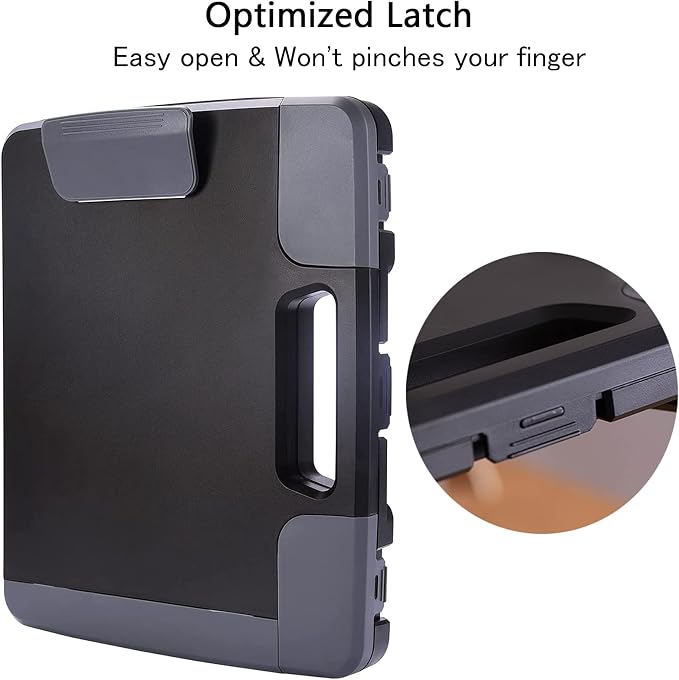 Plastic Storage Clipboard with Handle – Heavy Duty Clipboard, Portable - Image 3