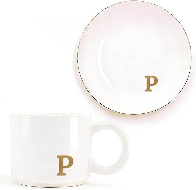 RainVibe Elegant Gift Set for Women – Personalized Monogram Ceramic Mug & by Unknown