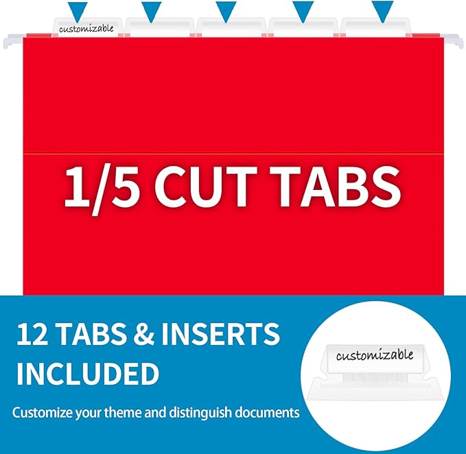 12 Pack Hanging File Folders, Letter Size - Image 3