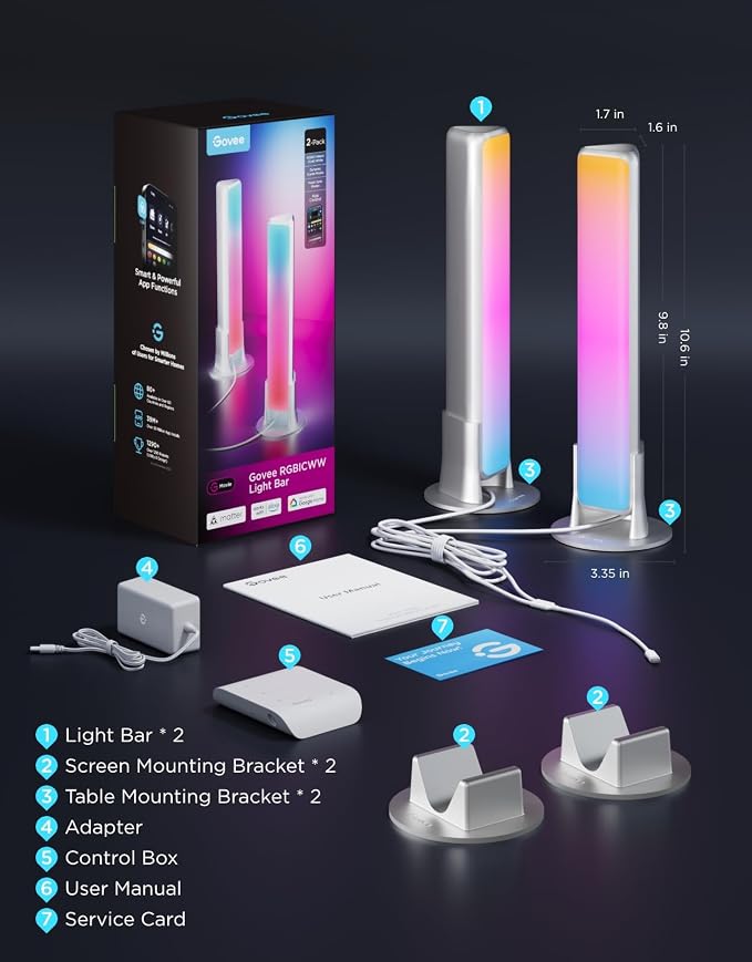 Govee Smart Light Bar, RGBICWW TV Lights - Image 9