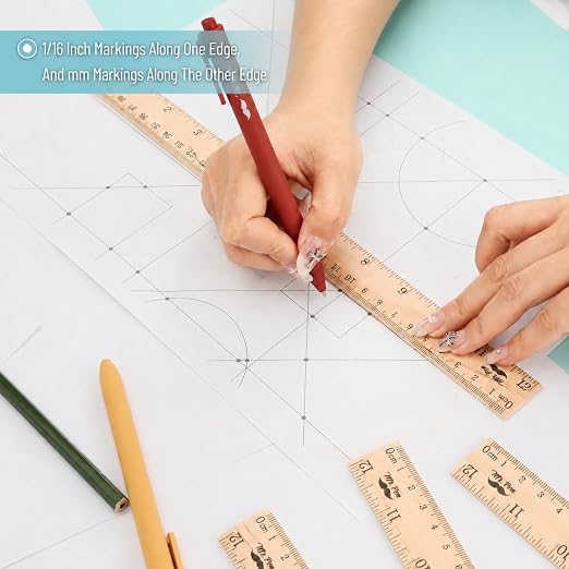 Mr. Pen- Wooden Rulers, 12 Inch, 12 Pack, Inches & Centimeters, Durable Wood - Image 3