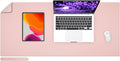 Wolaile PU Leather Desk Pad Blotter, Light Pink Waterproof Office Desktop Mat by Wolaile