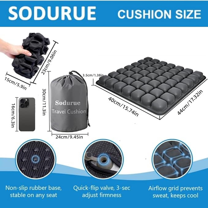 Sodurue Travel Cushion Airplane Seat, Airplane Seat Cushion - Image 2