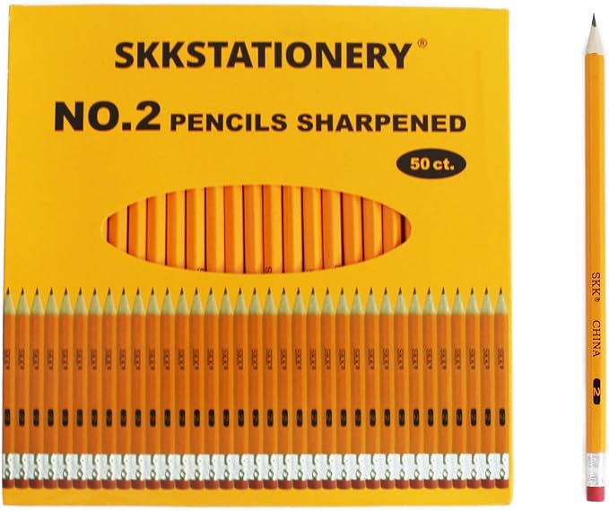 SKKSTATIONERY 50 Count Pre-sharpened #2 Pencils by SKKSTATIONERY