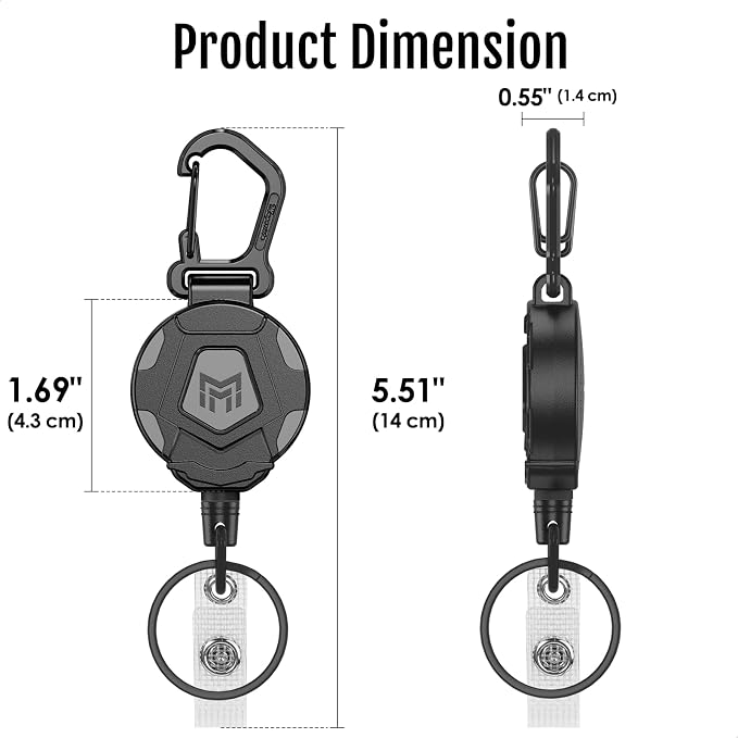MNGARISTA 4-Pack Retractable Keychain, Heavy Duty Carabiner Badge Holder - Image 5