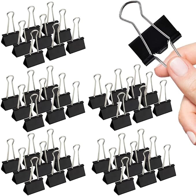 Medium Binder Clips, 144 Pack, 1-1/4 Inch, Standard 32mm, Capacity 0.6 Inch - Image 7