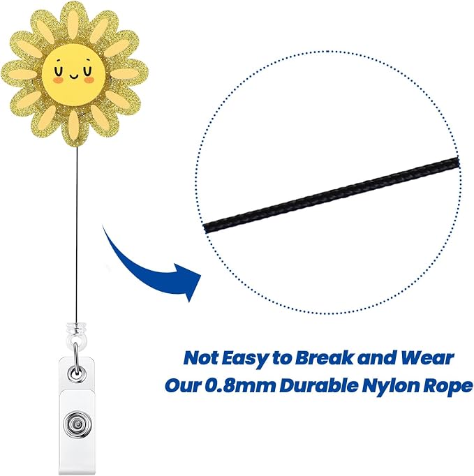 Funny Sunshine Nurse Badge Reel, Cute Sun Retractable ID Badge Holder - Image 5