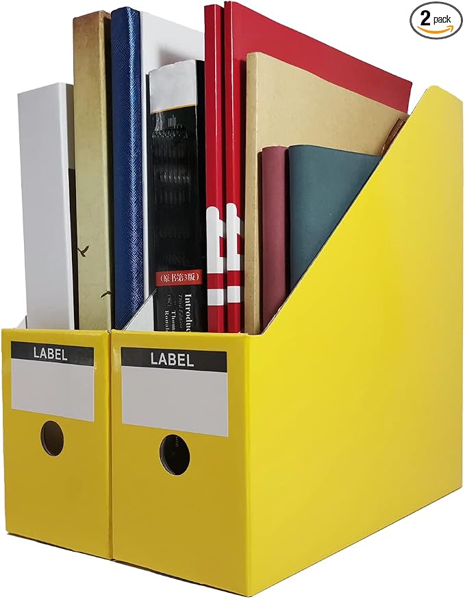 Limitliho Yellow Cardboard Magazine Holder, Magazine File Holder by Limitliho