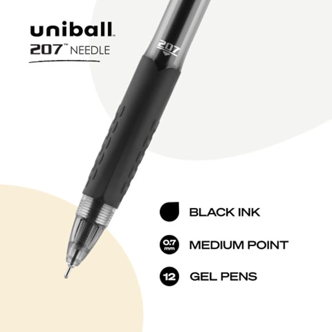 uni-ball 207 Retractable Gel Pens Medium Point, 12 Pack - Image 2