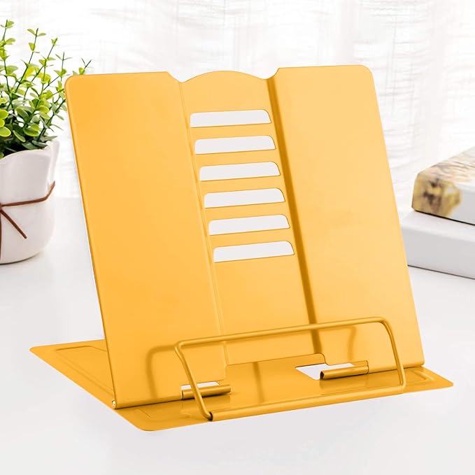 MSDADA Desk Book Stand Metal Reading Rest Book Holder Adjustable Cookbook by ColoryourlifewithMSDADA