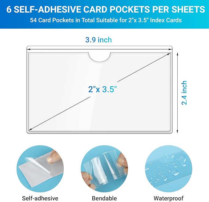 MaxGear 2" x 3.5" Index Card Holder, 54 Pack Label Holders - Image 2