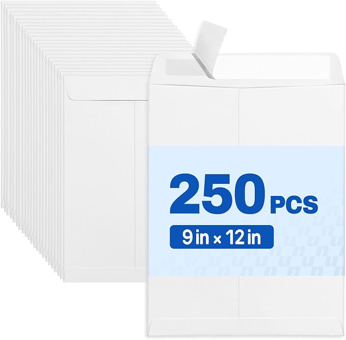 SUNEE 9 x 12 Catalog Envelopes Self Seal, Security Mailing Envelopes, 28lb by SUNEE