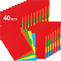 Thenshop 40 Sets/200 Pack Binder Dividers, Letter Size 9 X11.5 Inch 5 Tab by Thenshop