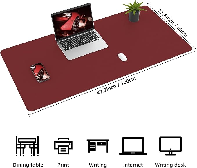 AFIING Cork Desk Mat 47" x 23.6", Dual-Sided Natural Cork & PU Leather Desk Pad - Image 3