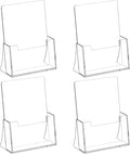 Acrylic Brochure Holder 8.5 x 5.5 Inch 4 Pack, Brochure Display Stands by SUNQEBO
