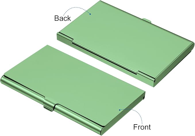 PATIKIL Business Card Holder, 2 Pieces Aluminum Alloy Flip Cover Slim Name - Image 3
