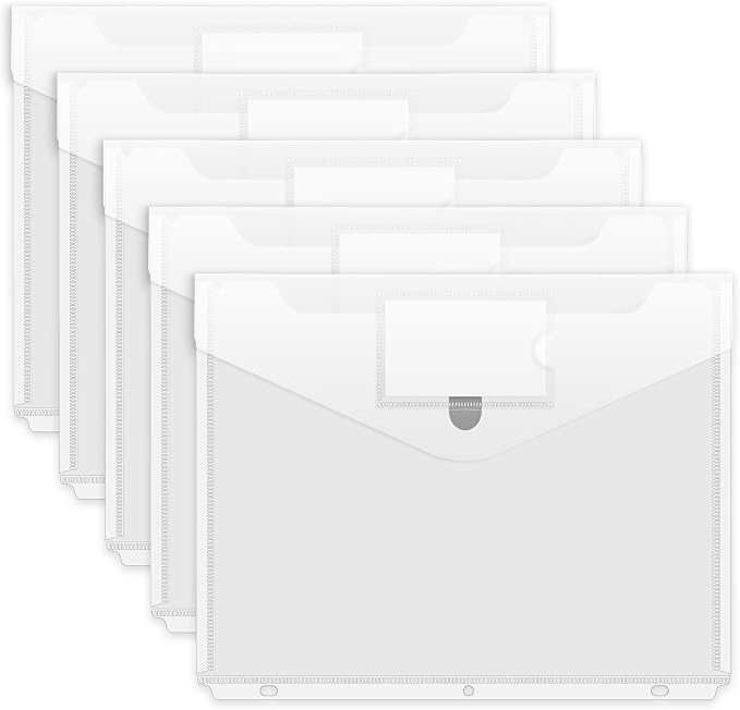 Forvencer Binder Pocket, 5 Pack Super Heavyweight Poly Binder Pocket by Forvencer