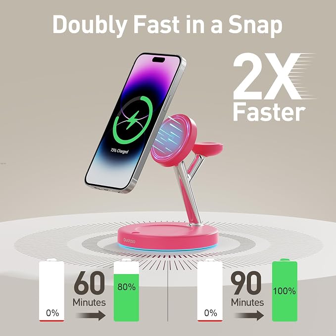 【Adjustable Blue Ambient Light】 Wireless Charger 3 in 1 - Image 2
