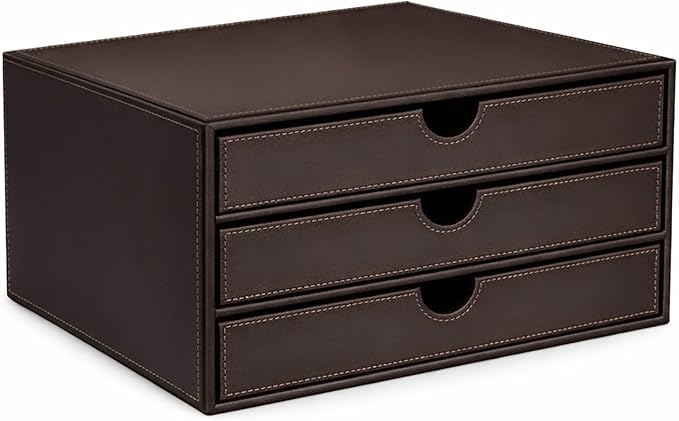 UnionBasic Leather Desktop Drawer Organizer, File Cabinet Magazine Document by UnionBasic