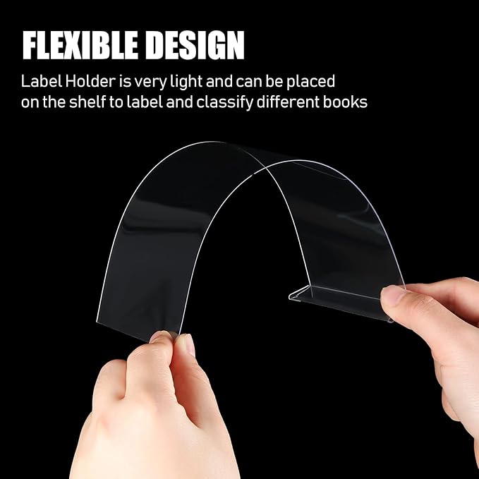Containlol 15 Pieces Moveable Shelf Label Holders Clear Shelves Tags Moveable - Image 5