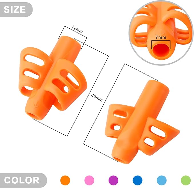 Bribobo 12 Pack Pencil Grips for Kids Handwriting Pencil Grippers, Pencil - Image 2