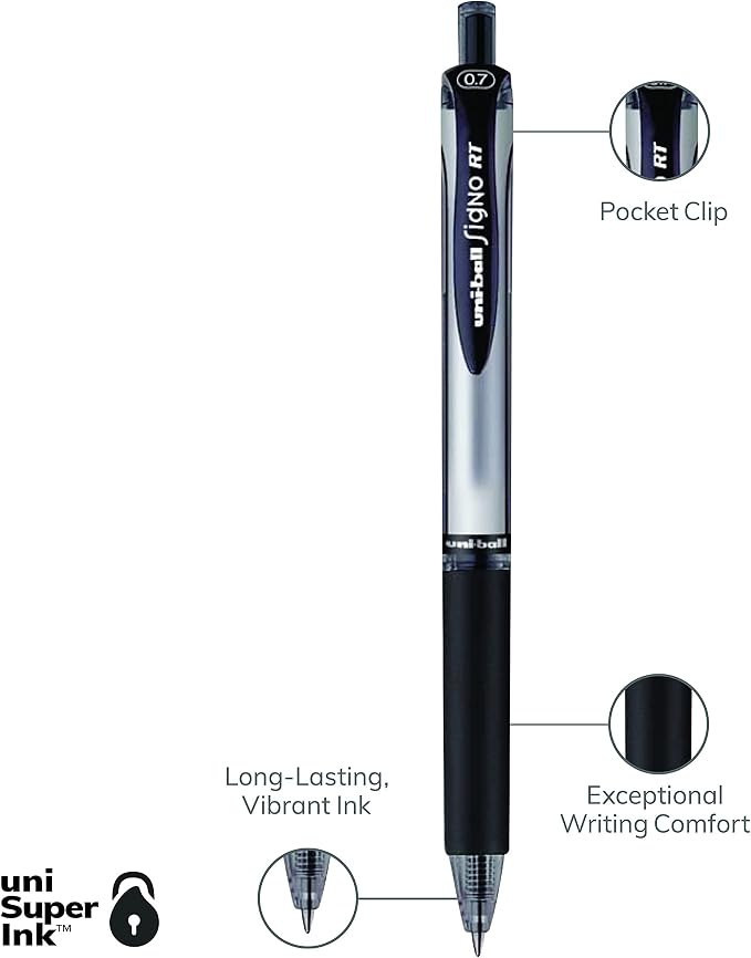 uniball Signo RT Gel Pens, Medium Point, 12 Pack - Image 9