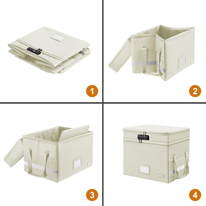 DocSafe File Box with Lock, Large Portable Home Office Filing Box - Image 9