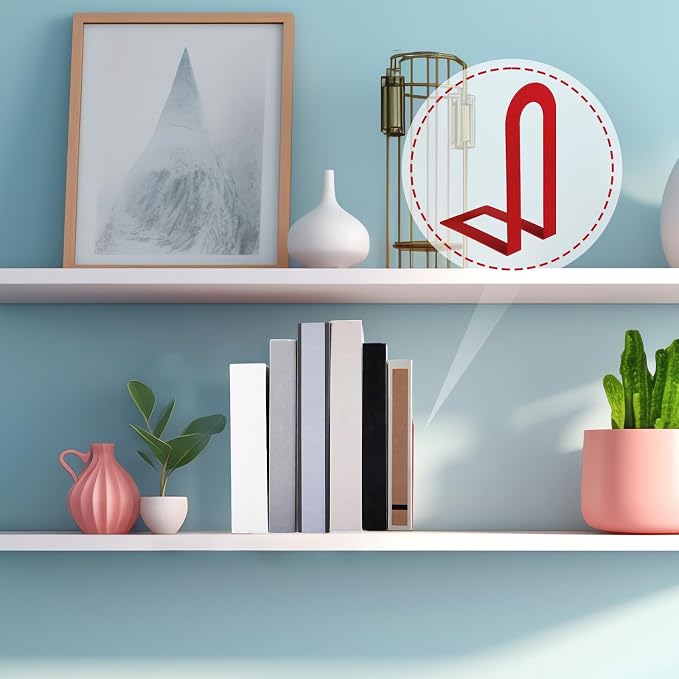 Chunful 2 Pcs Modern Metal Book Ends - Image 6