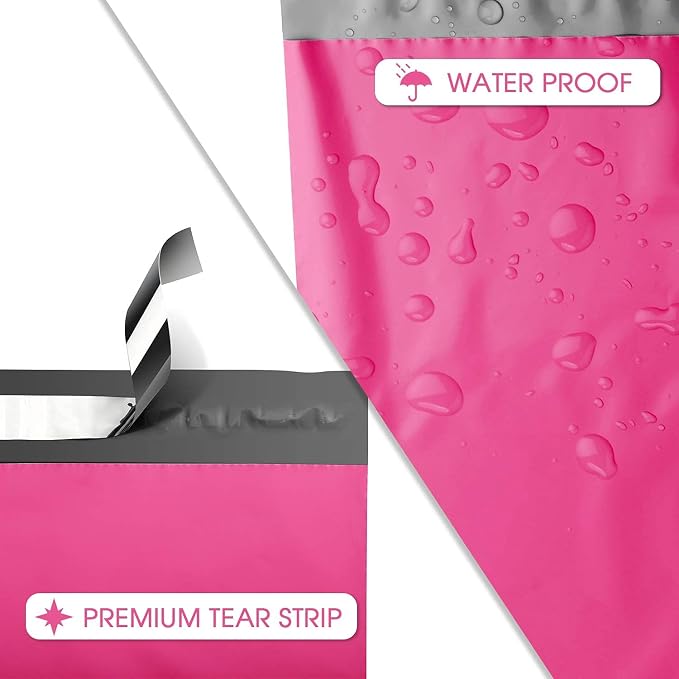 Metronic Poly Mailers 12x15.5 500 Pack Pink, Midium Size Shipping Bags Strong - Image 3