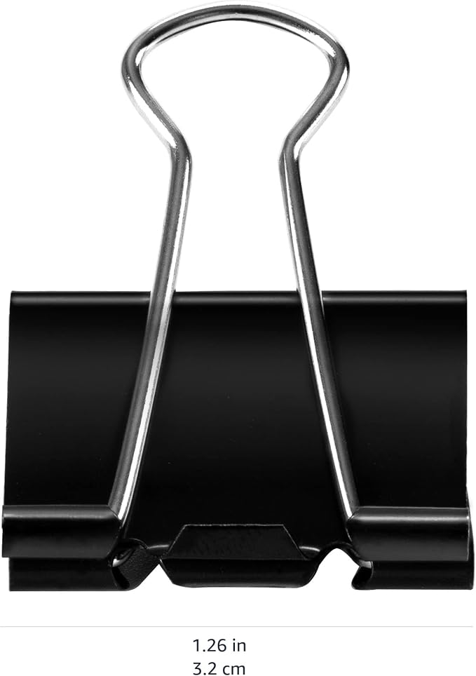 Amazon Basics Sturdy Binder Clips, Office Supplies, Medium 1.25 inches - Image 5