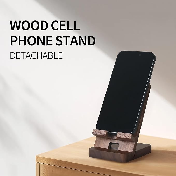Wood Phone Stand, Desktop Wooden Phone Holder, Portable Office Phone Stand - Image 6