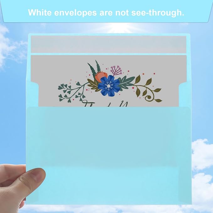 50 Packs Blue 5x7 Envelopes, A7 Invitation Envelopes Self Seal - Image 4