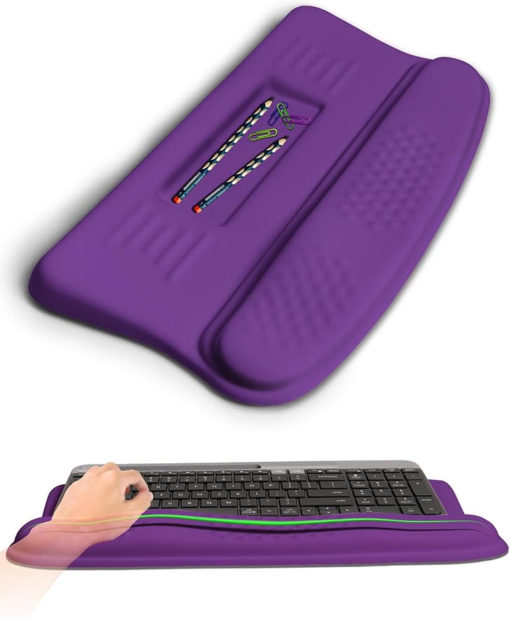 Ergonomic Wave Wrist Rest with Keyboard Stand, Cushioned Palm Rest, Comfortable by KUOSGM
