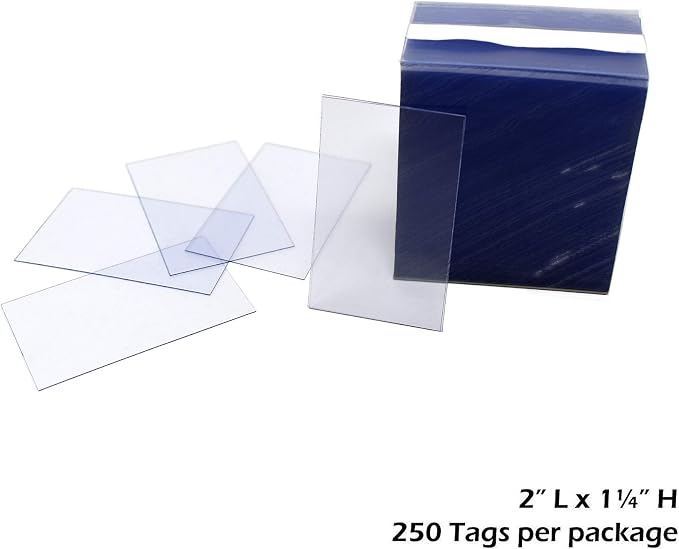 1.25" x 2" Clear Plastic Tags, Shelf Label Holders, 2000 Pack - Image 2