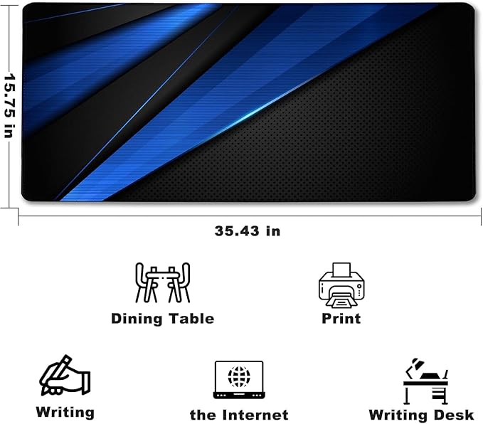 Desk Pad, Large Gaming Mouse Pad, Extended Keyboard Mouse Mat 35.4 X 15.7 Inch - Image 2
