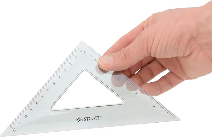 Westcott Triangular Scale Ruler Set, 30/60- and 45/90-Degrees, Back-to-School - Image 2