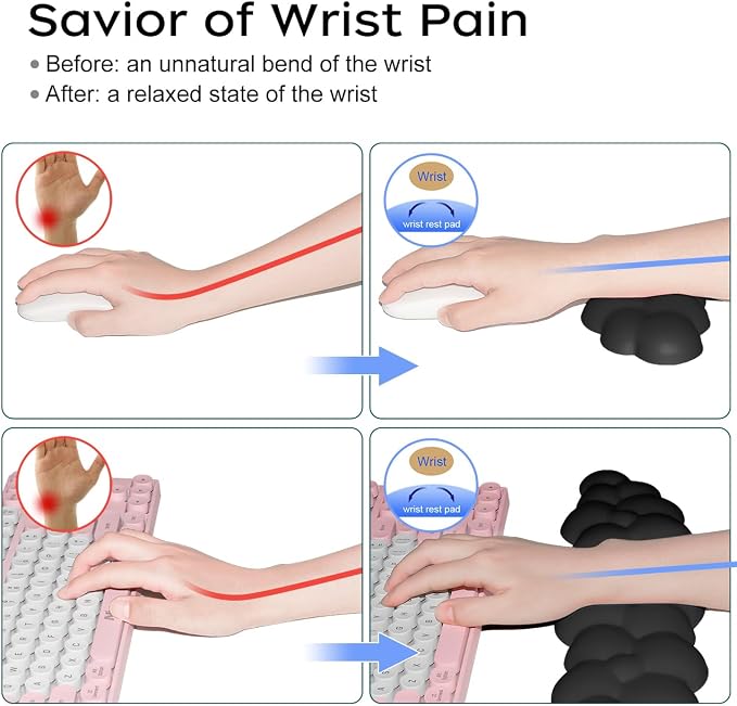 JIKIOU Upgrade Leather Cloud Keyboard Wrist Rest, Cloud Wrist Rest - Image 6