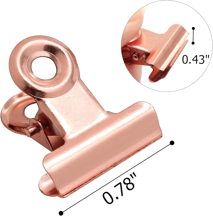 40 Pack Small Bulldog Clips 0.78 Inch Metal Hinge Clips Hinge Binder Clips - Image 2